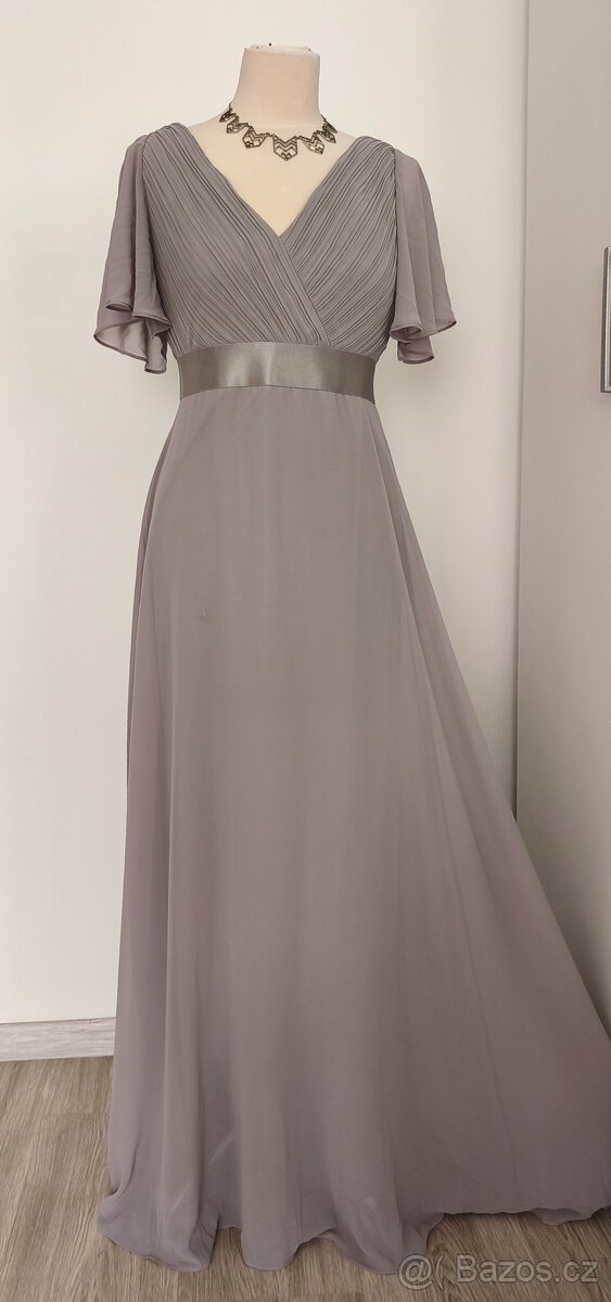 Šedé plesové/společenské šaty - 5