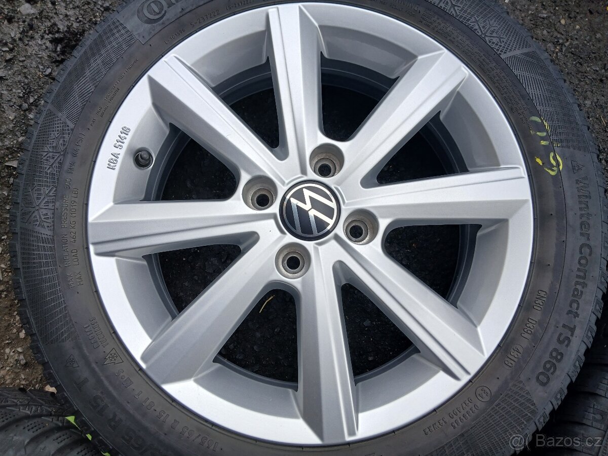 Prodám sadu Orig ALU kol VW 165/65R15 zimní - 5