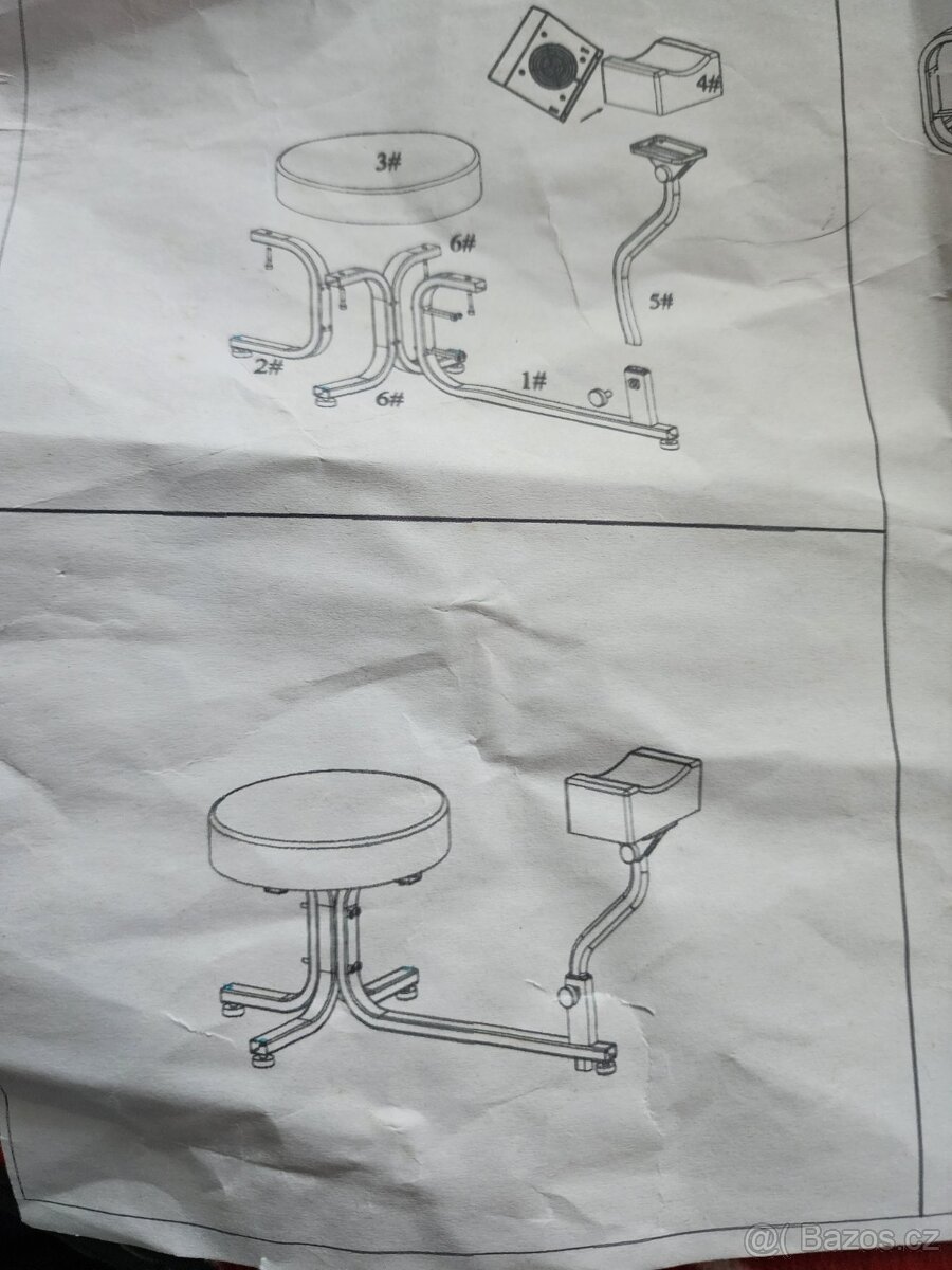 Pedikérská stolička s opěrkou nohy a odsáváním prachu - 5