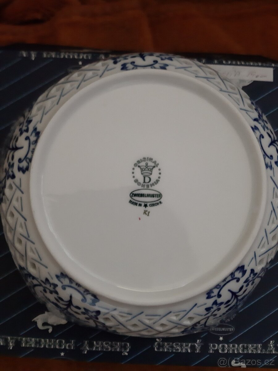 Nová mísa 5-ti hranná prolamovaná 19 cm, Cibulák - 5