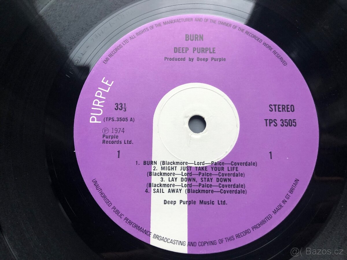 Deep Purple.Burn. LP 1974. Made in UK. - 5
