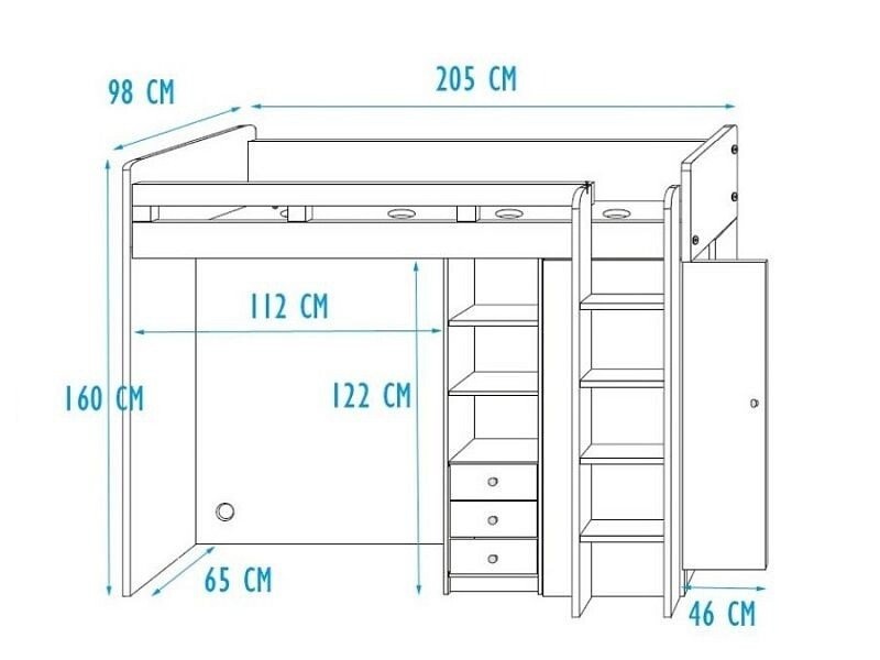 Dětská Multifunkční patrová postel + mantinel+ matrace - 5