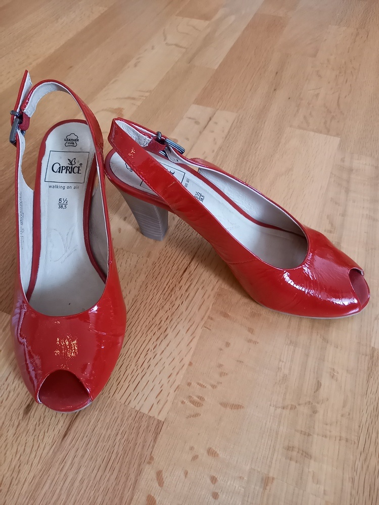Červené sandály kožené 38,5 - 5