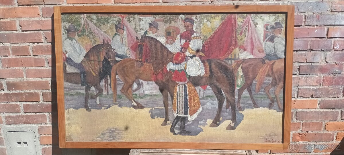 Velký obraz olej na plátně JÍZDA KRÁLŮ - 5