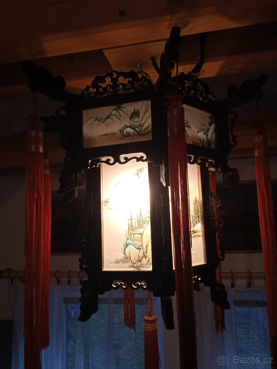 Prodám levně ručně malovaný čínský lustr - 5