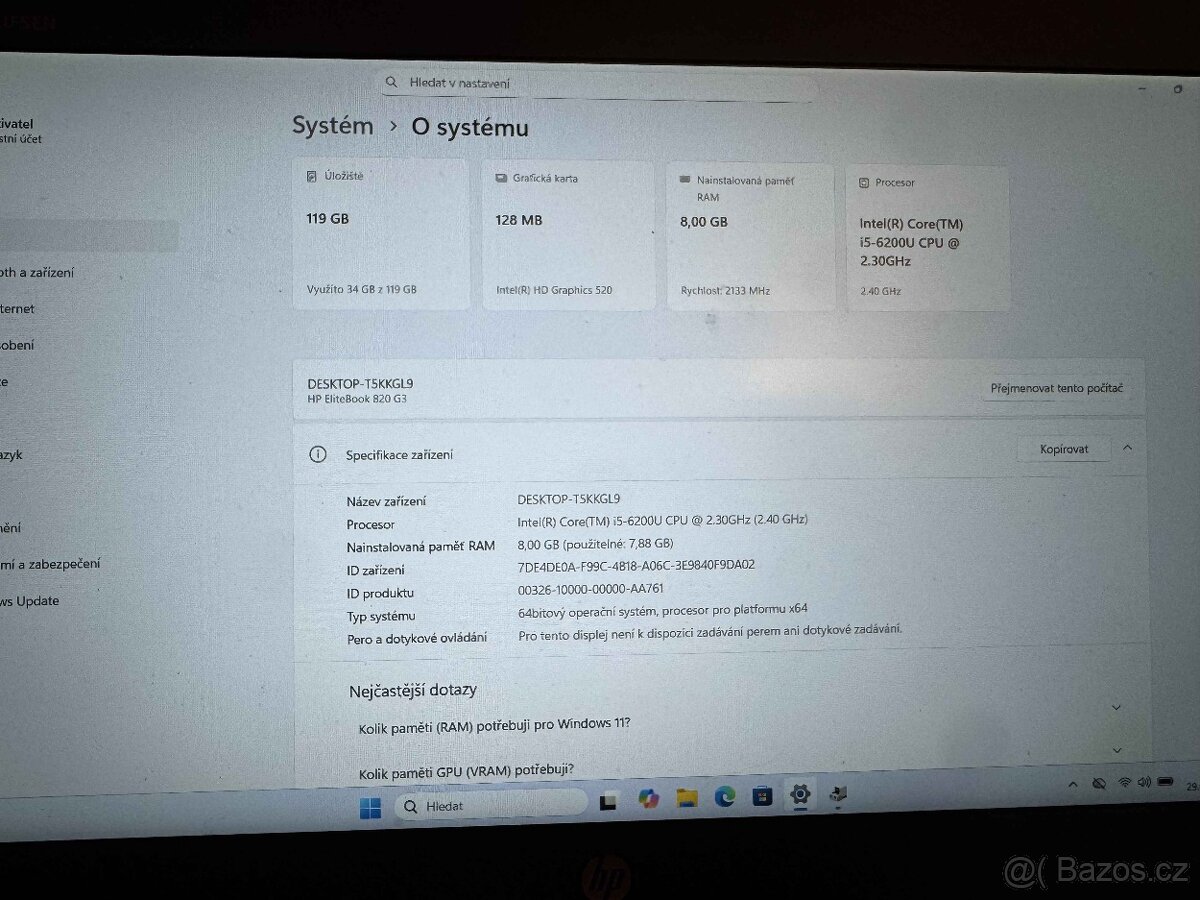 Prémiový HP EliteBook 820 G3 (i5, 8GB, SSD) - 5
