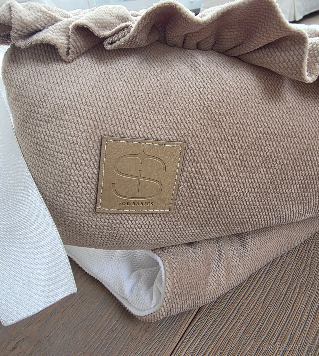 Hnízdečko pro miminko Šitíčko pro miminka – béžovo-bílé - 5