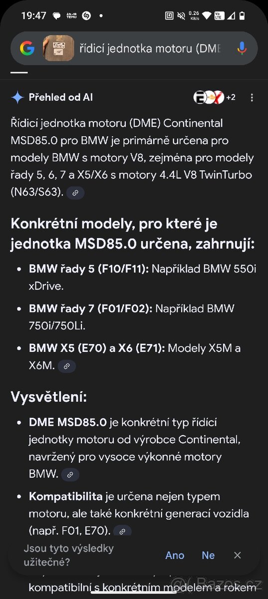 Řídící jednotka BMW 5.0i - 5