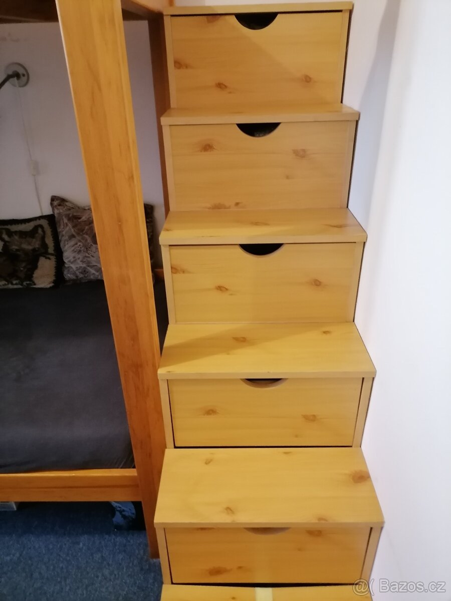 Patrové postele + schody s úložným prostorem - 5