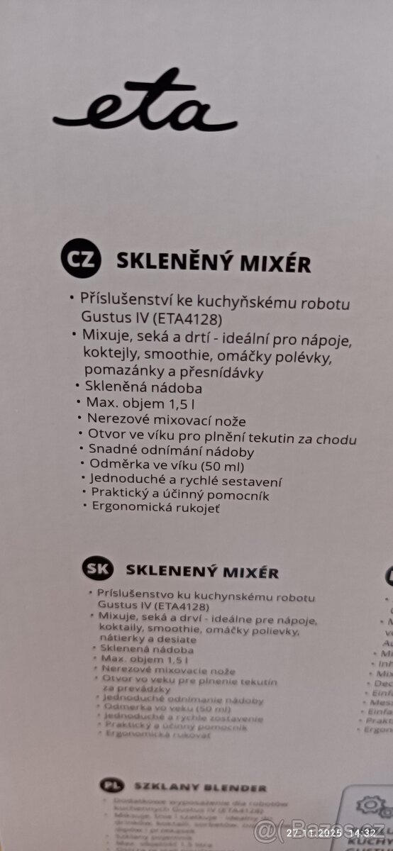 Mixér skleněný ETA 412899000 - 5
