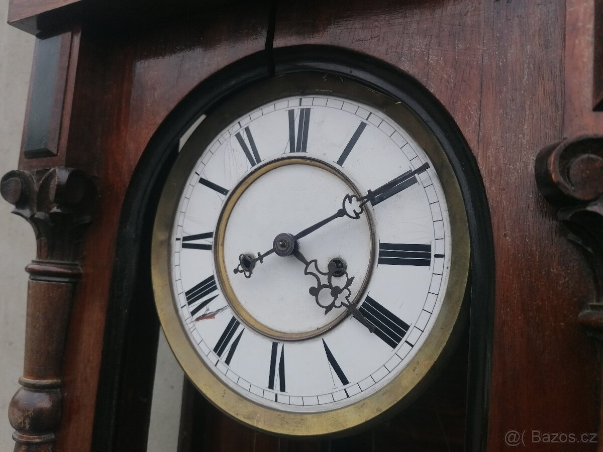Predám starožitné 2- závažové nástenné hodiny - 5