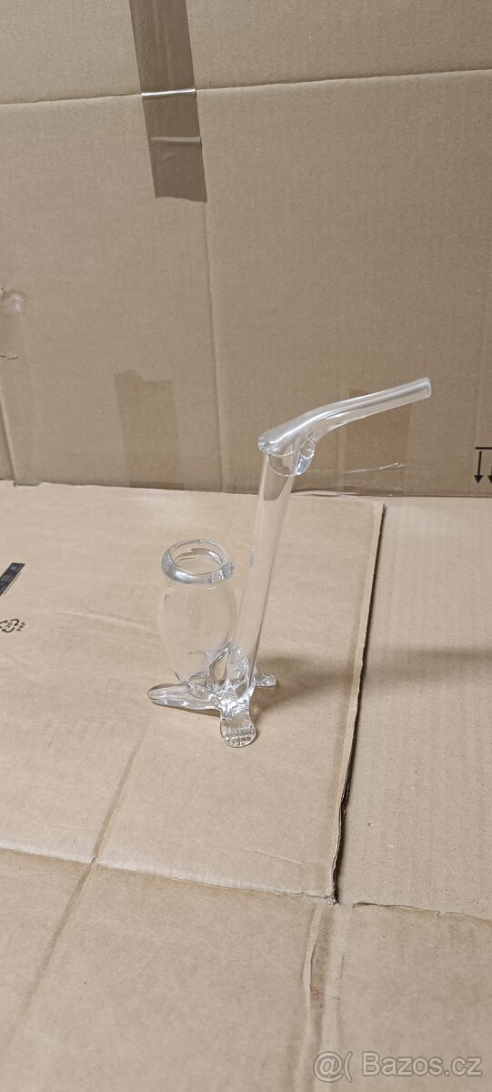 Designová skleněná váza / dekorace – ručně tvarované sklo - 5