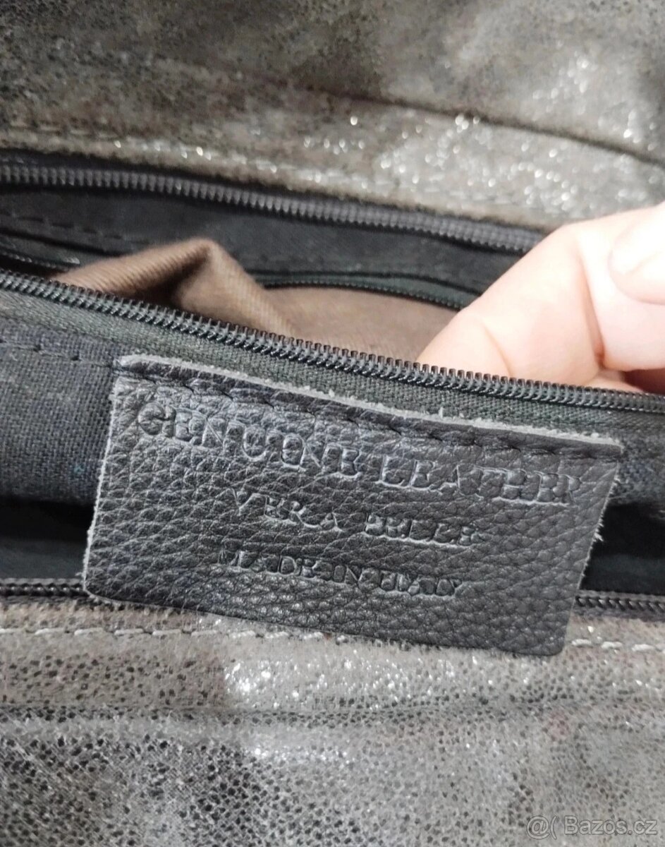 Kožená italská kabelka s řetězem - 5