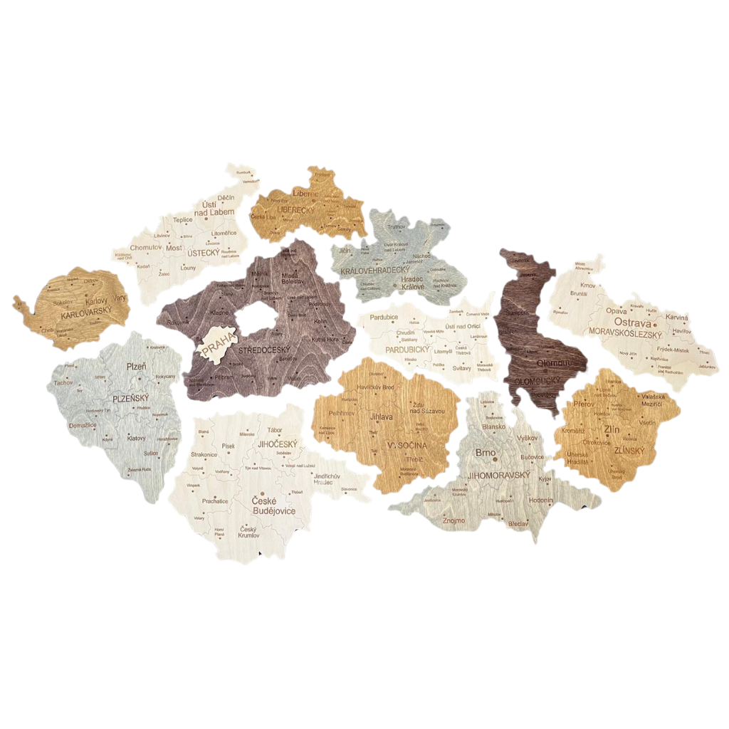 Dřevěná mapa České republiky NOVÁ - 5