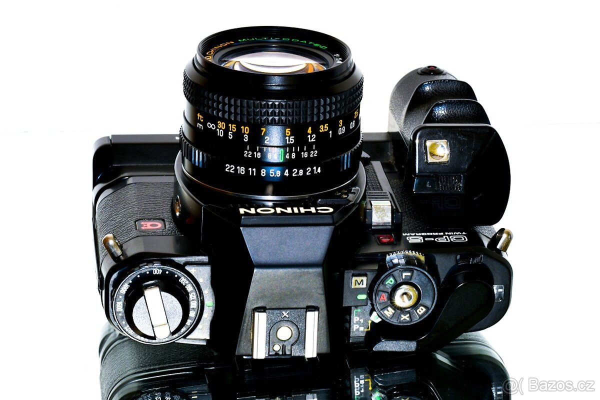 Chinon CP-5 + Chinon 1,4/50 + motor. pohon TOP STAV - 5