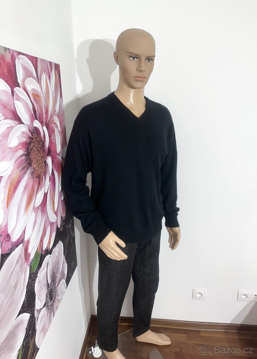 Hedvábné Kašmírový svetr Vel L-XL - 5