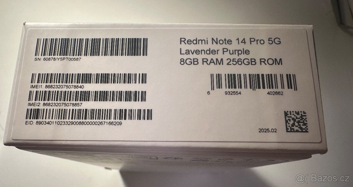 Xiaomi Redmi note 14 5g 8 GB/256 GB - 5