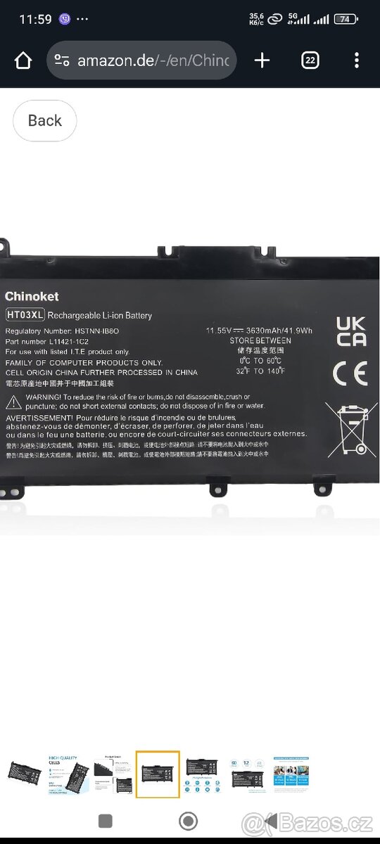 baterie HP HT03XL nová HP 240/245/250 g7 - 5