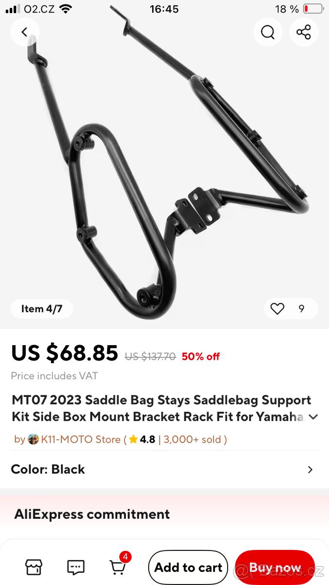 Yamaha mt 07-Držáky kufru - 5