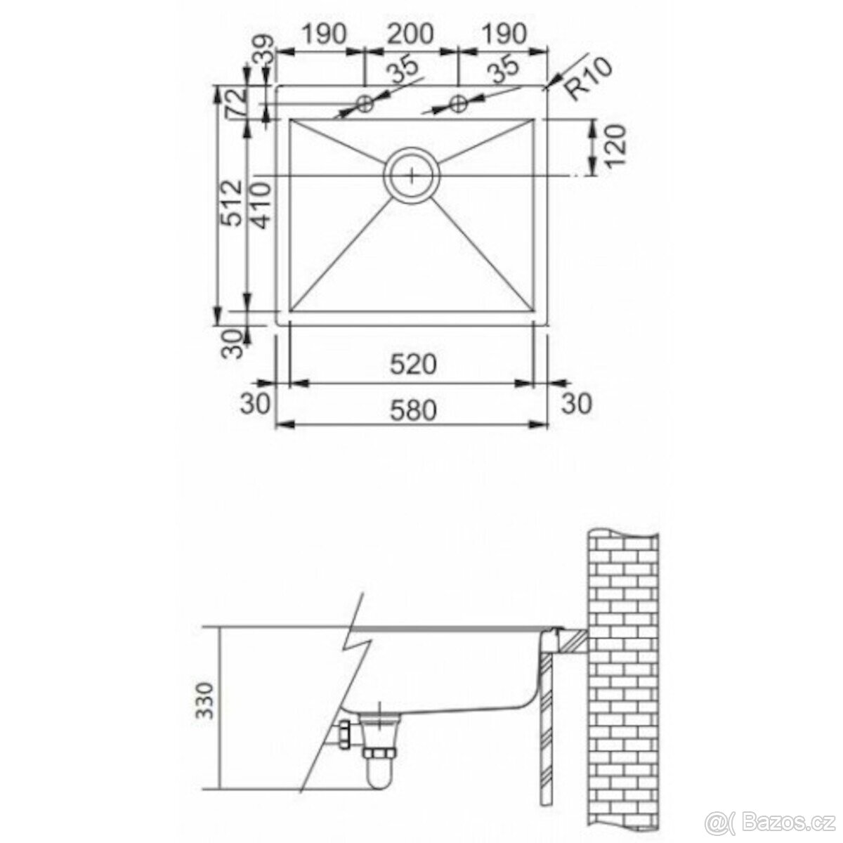 Nerezový Dřez Franke PPX 210 rozměry 58x51,2 - 5
