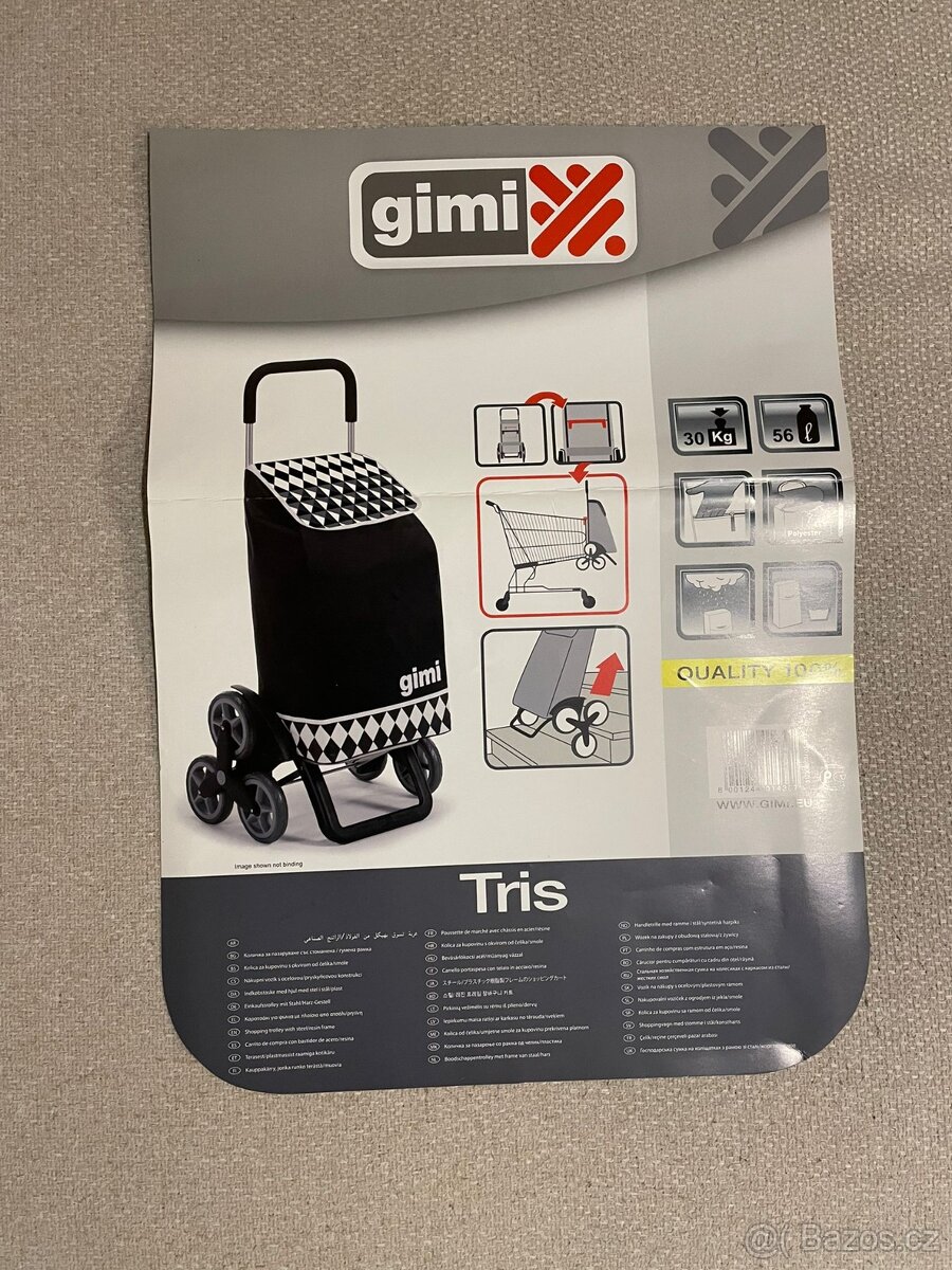 Nákupní taška na kolečkách GIMI Tris Optical 56l černá - 5