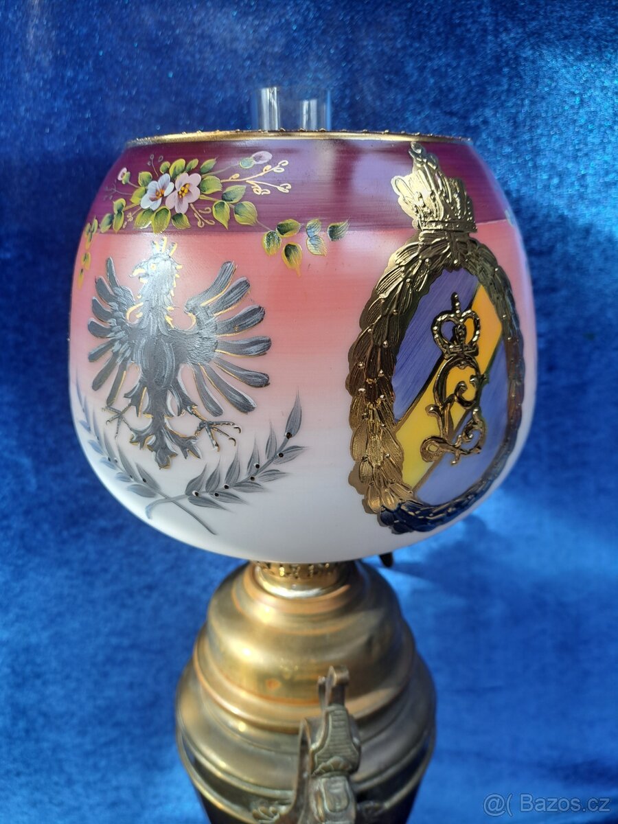 Vojenská, petrolejová lampa mosaz - 5