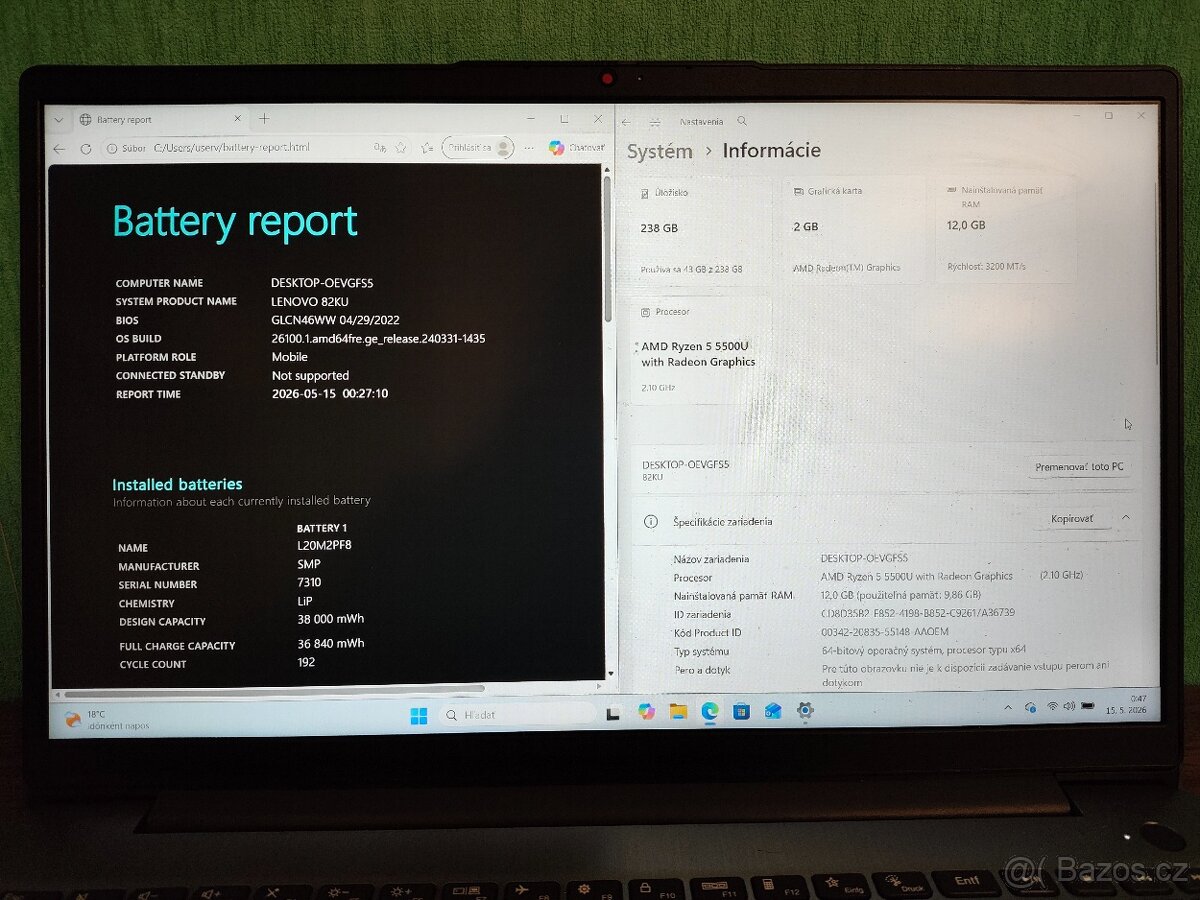 Lenovo IdeaPad 3 15 | Ryzen 5 • 20GB • 256GB SSD - 5
