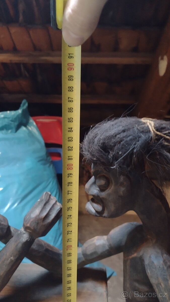 Etno dřevěný stojan držák na 30 CD - 5