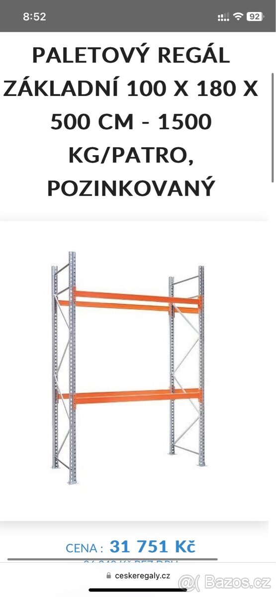 Paletové Profi Regály Beg Bohemia VÝPRODEJ SKLADU 700kč/m2 - 5