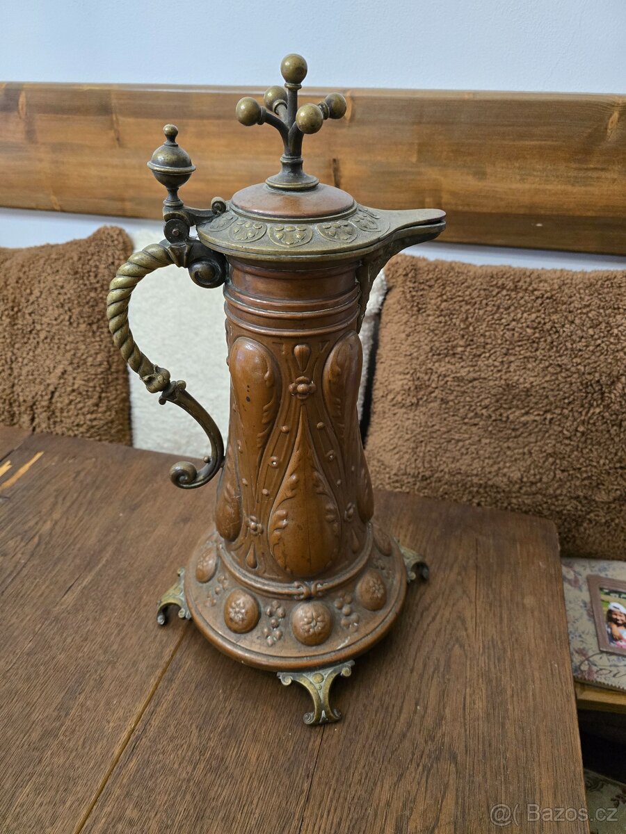 Velký starožitný obřadní džban / Konev- Bronz 18.stol - 5