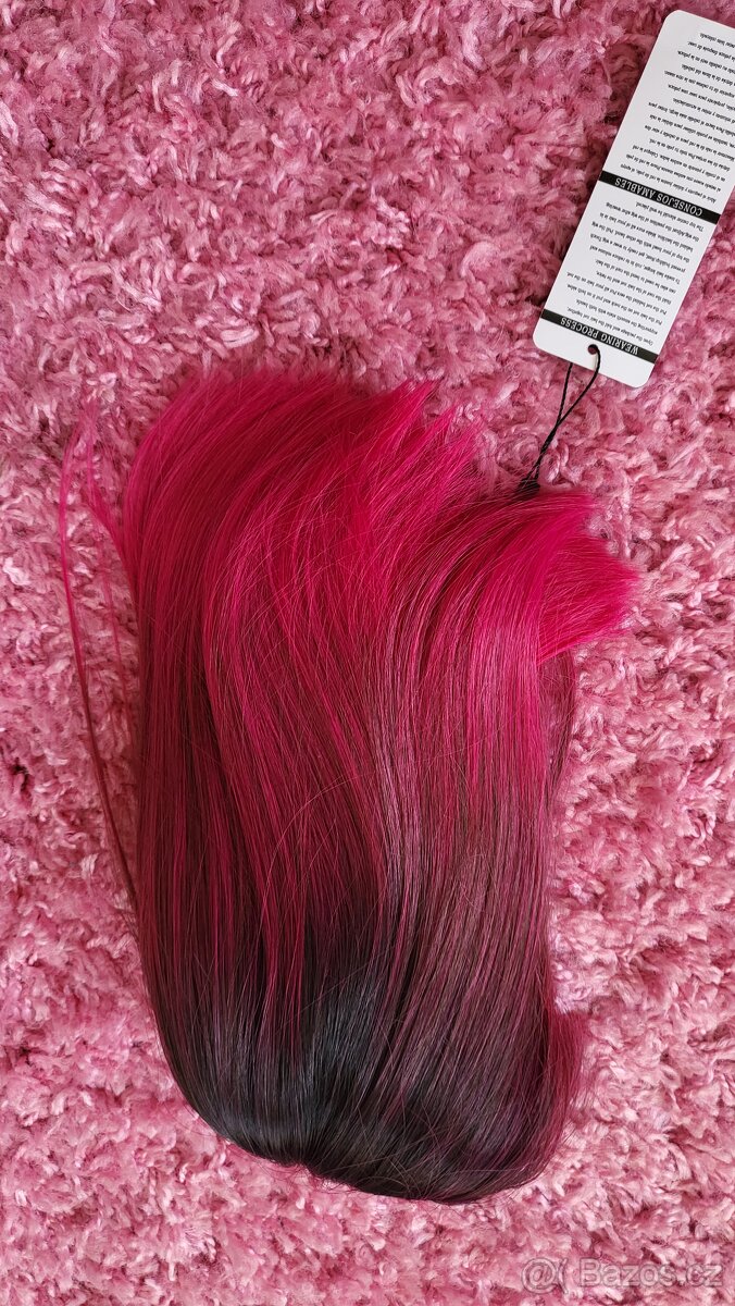 Paruka mikádo růžové ombre nová - 5