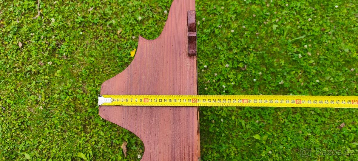 Dřevěná polička s věšákem - 5