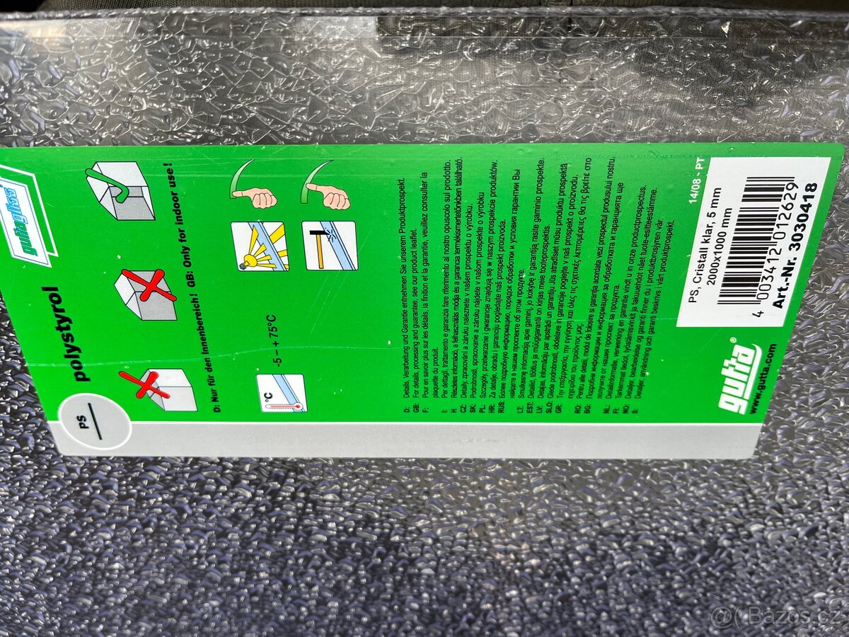 Plexisklo Gutta polystyrol křišťál čiré 5mm - 5