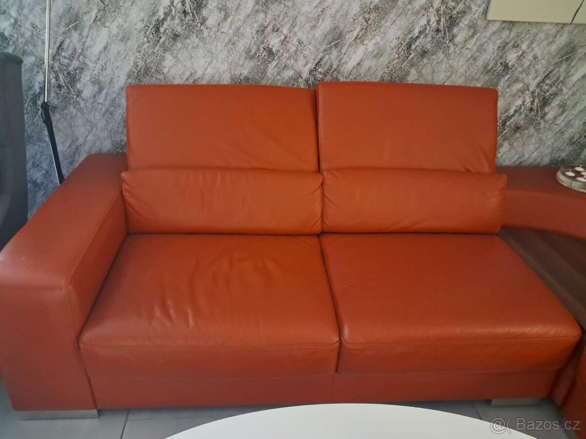 Rohová kožená sedačka - 5