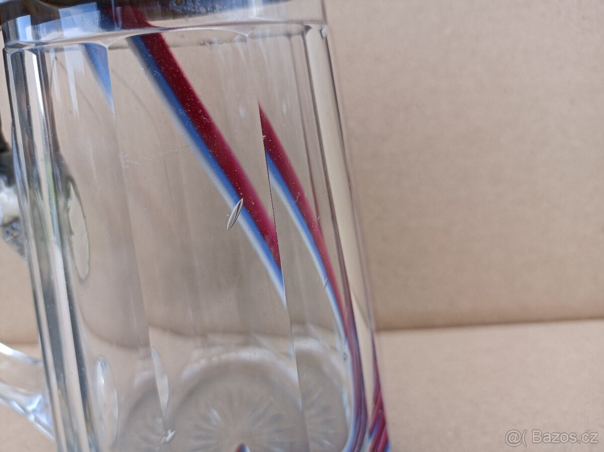 Nádherny a velmi starý krygl z 1 republiky se zalitou trikol - 5