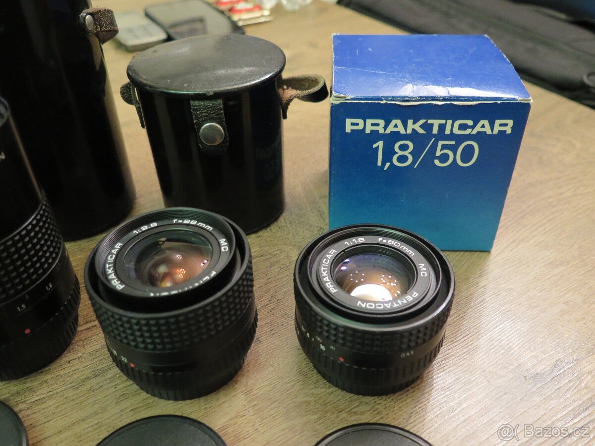 Pentacon Prakticar 28 mm + 50 mm + 135 mm pro Prakticu B - 5