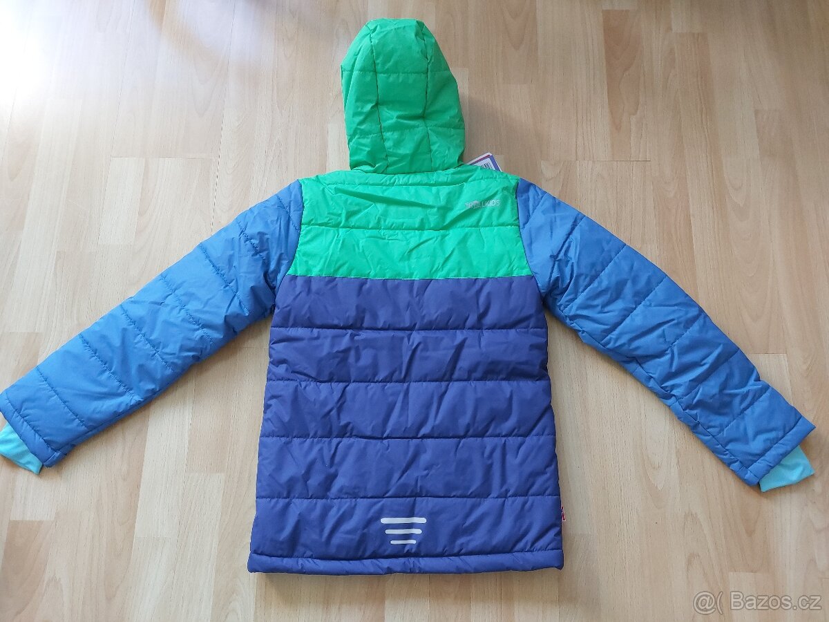 Nová zimní bunda, 158-164, do města i na lyže, zeleno modrá - 5