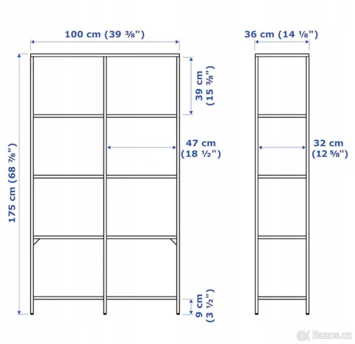 IKEA Regál – černohnědý/sklo (výborný stav) - 5