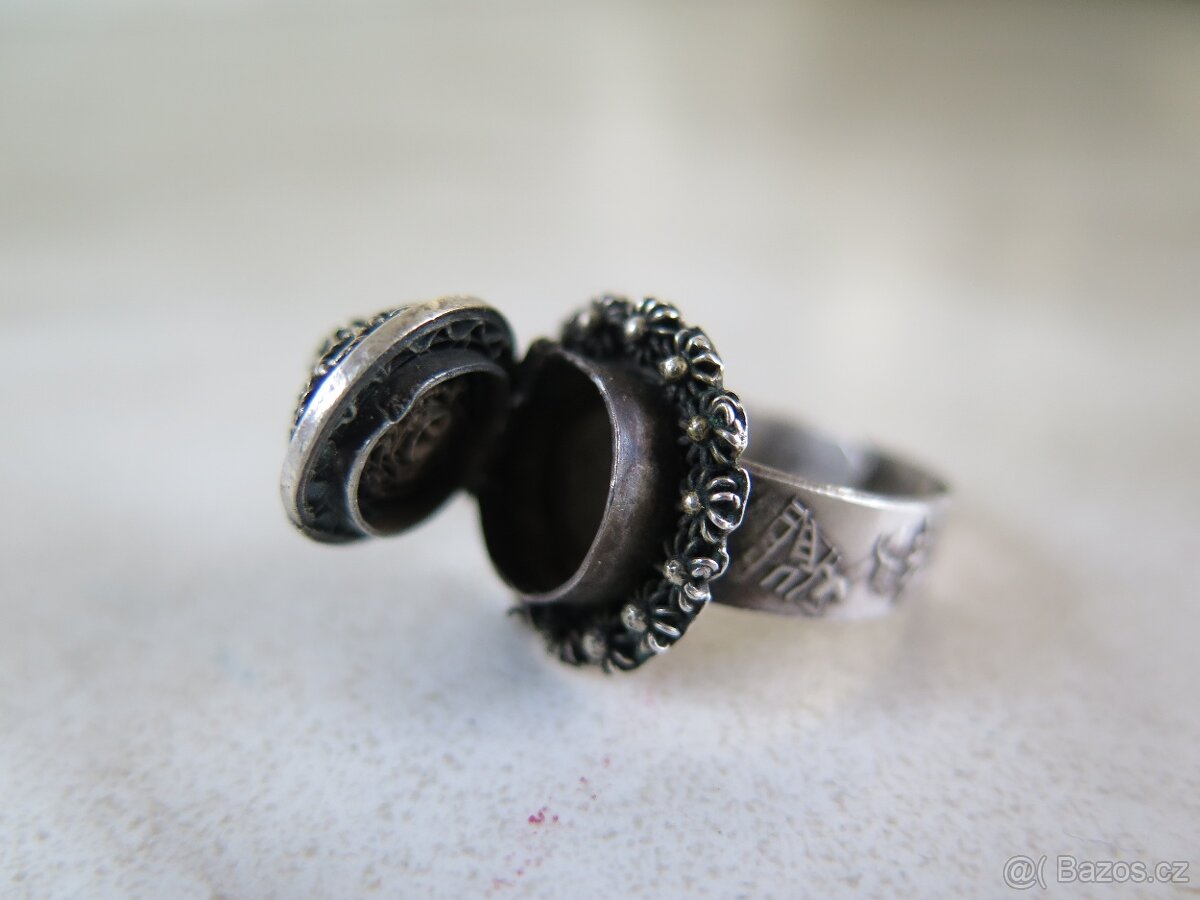 Stříbrný starožitný prsten - Egypt - 5