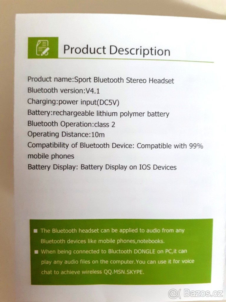 Bluetooth sportovní sluchátka - 5