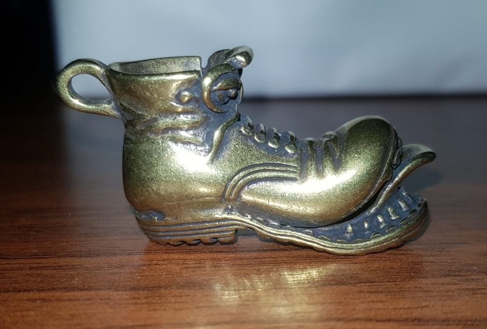Přívěsek, Prčice, škrpál, botička, mosaz, pochod - 5