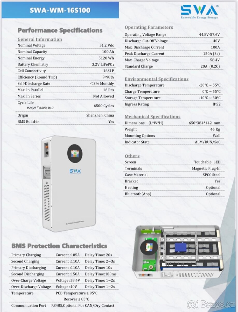 Baterie LiFePo4 48V 14,33Kwh - 5