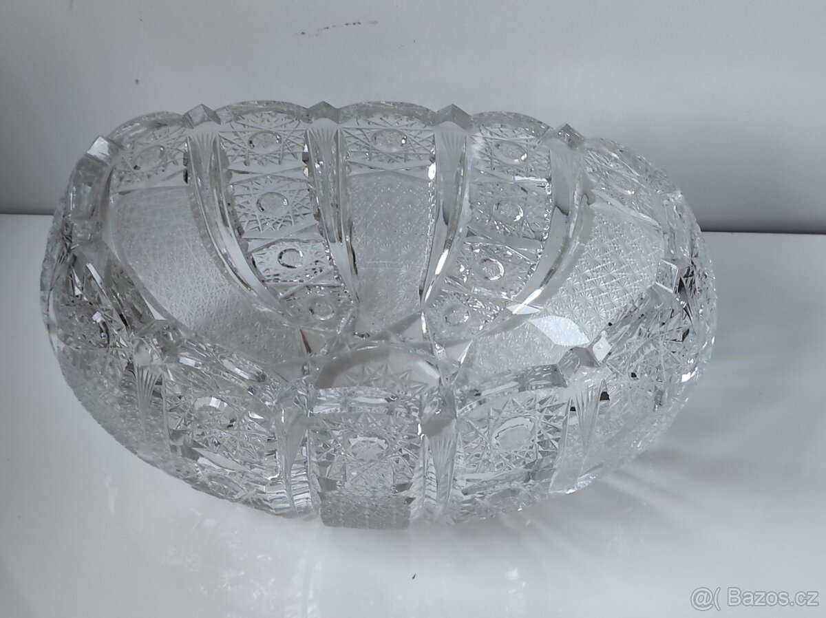 Starožitná mísa z broušeného skla - 5