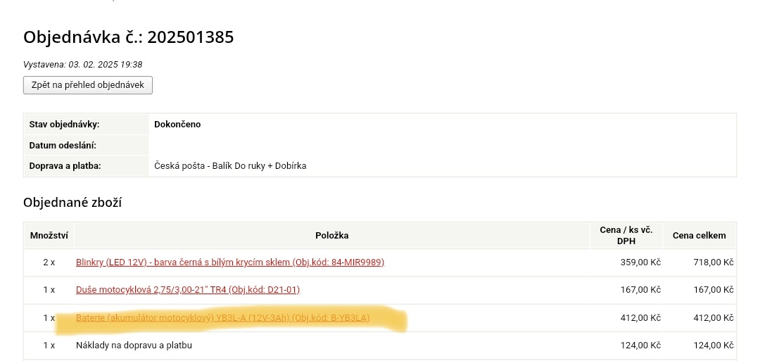 Prodám novou baterku intact