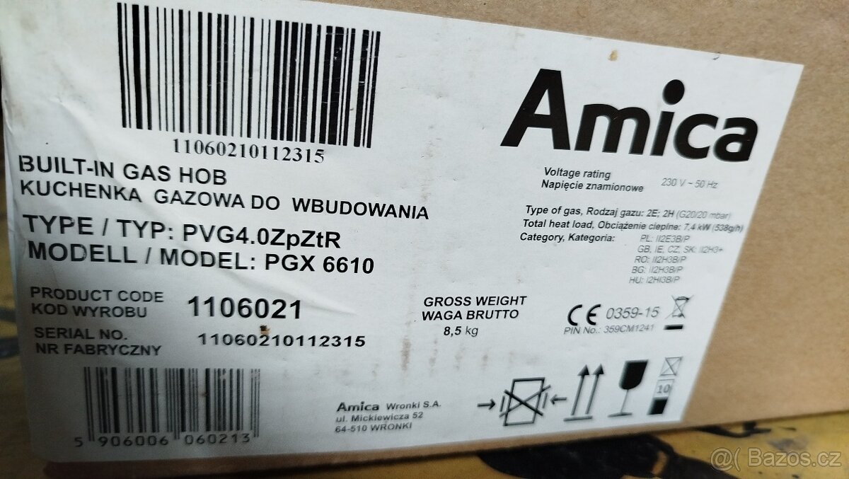 Plynová varná deska Amica - 5