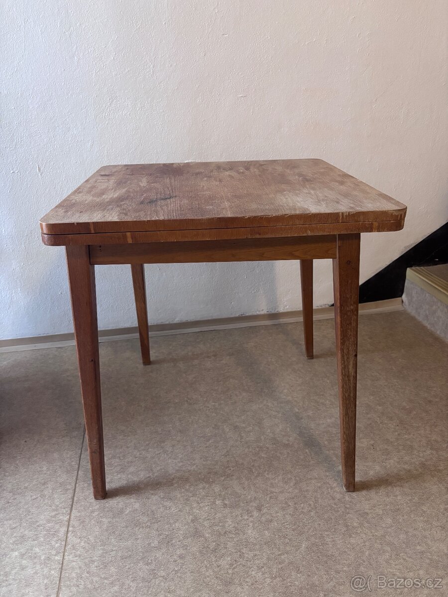 Rozkladaci dreveny stolek vintage - 5