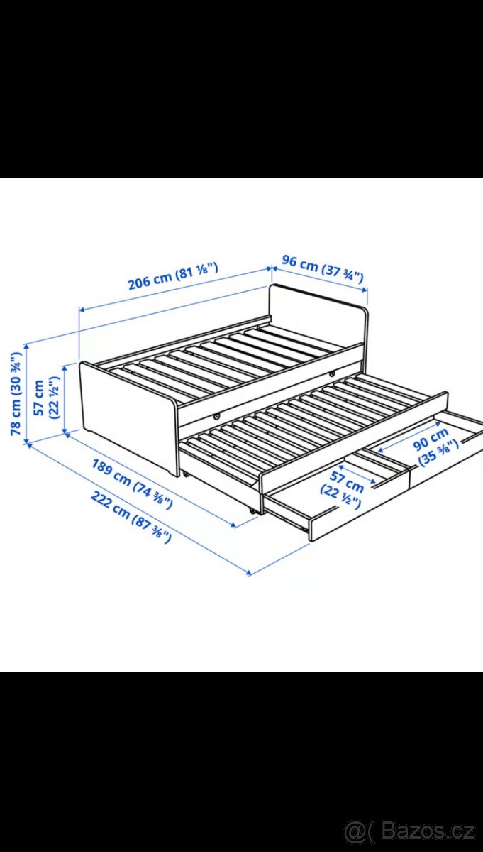 Postel Ikea Slakt s výsuvným lůžkem - 5