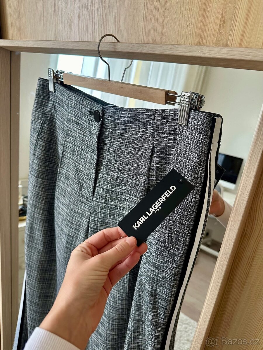 KARL LAGERFELD ŠEDOČERNÉ KALHOTY - 5