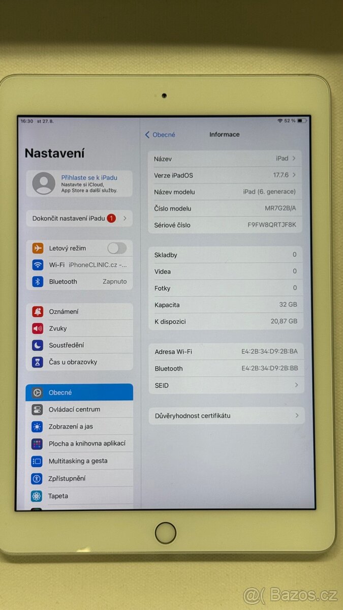 iPad 6 32GB Silver WiFi, krásný stav - 5