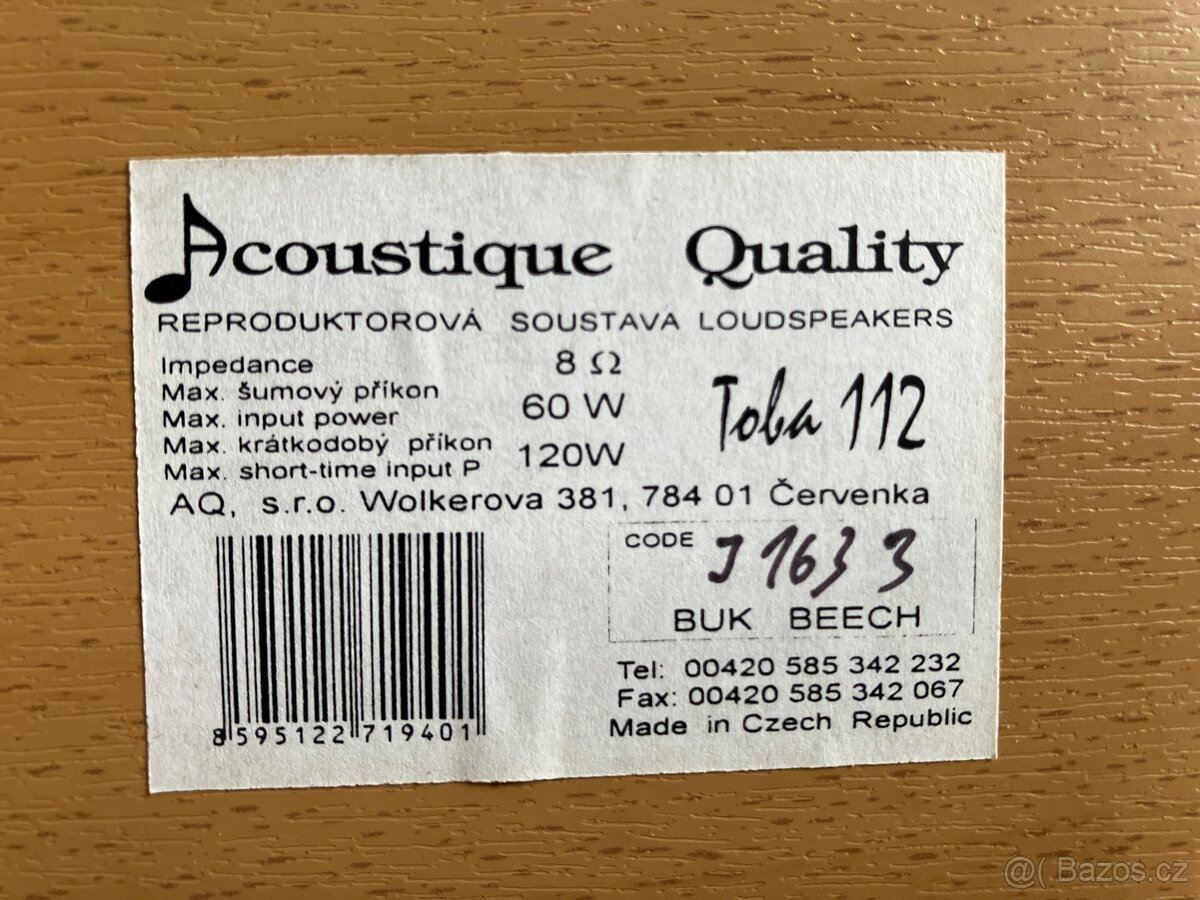 AQ TOBA 112 – centrální reproduktor (buk) - 5